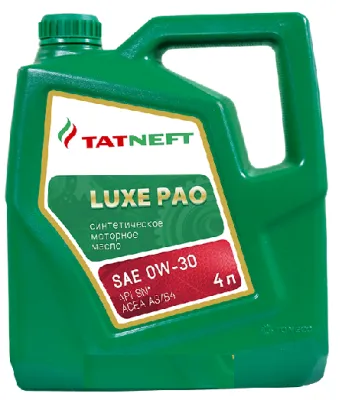 Масло моторное Татнефть LUXE 0W-30 (4л) синт. API SN